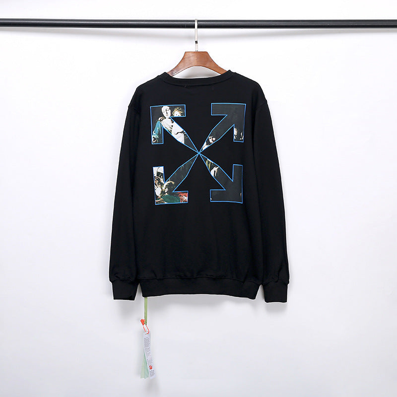 Virgin Oil Painting Direct Injection Printing Pure Cotton Terry Men and Women Couple round Neck Sweater sweatshirt
