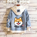 Comic Denim Jacket Men's and Women's Autumn and Winter Large Size Denim Jacket Fashion