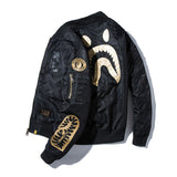 Ape Varsity Jacket Autumn and Winter Embroidery Loose Baseball Uniform