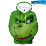 Grinch Hoodie Hooded Fleece-Lined Christmas Clothing