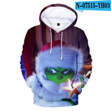 Grinch Hoodie Hooded Fleece-Lined Christmas Clothing