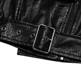Leather Biker Coat Gothic Leather Jacket Women Pu Jackets Punk & Rock Motorcycle Clothing Drill Bit Splicing Coat