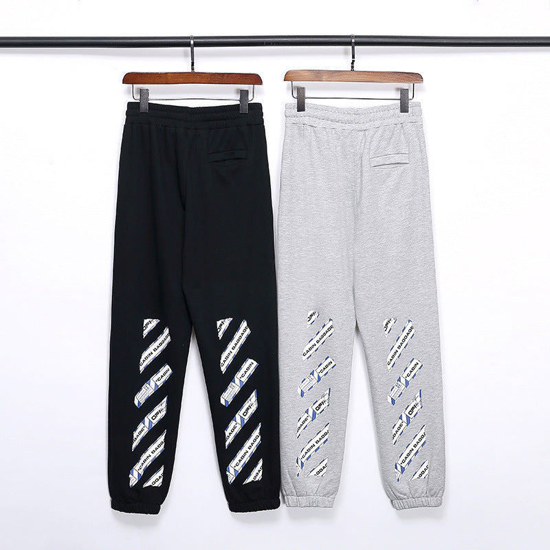 Arrow Print Cotton Pants Casual Sports Pants