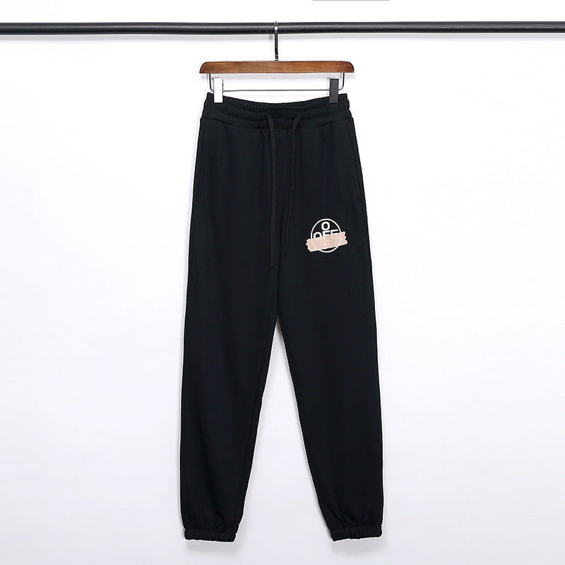 Men's Arrow Print Cotton Terry Pants Casual Sports Pants