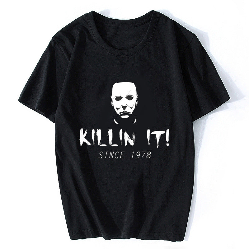 Michael Myers T Shirt Summer T-shirt Casual round Neck Short Sleeves T-shirt
