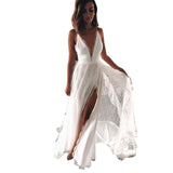 See through Wedding Dress Sexy Camisole Gown Split Dress