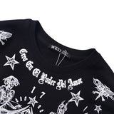 GVC Hoodie Skull Print Cotton Sweater Loose Velvet Thickened