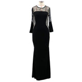 Women Lace Wedding Dress Sexy Lace Slim-Fit Long Sleeve Formal Dress