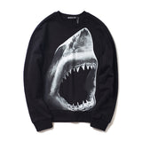 GVC Hoodie Black and White Shark Print Loose Pure Cotton Couple