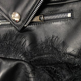 Leather Biker Coat Gothic Leather Jacket Women Pu Jackets Spring and Autumn Sheepskin Slim Coat Jacket