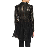 Leather Biker Coat Gothic Leather Jacket Women Pu Jackets Spring and Autumn Sheepskin Slim Coat Jacket