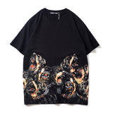 GVC T Shirt Dog Head Pattern Pure Cotton Loose Short Sleeve T-shirt Men