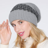 Women Winter Hats Women's Pullover Thickened Knitted Hat Color Matching Wool Keep Warm Hat