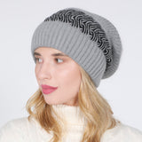Women Winter Hats Women's Pullover Thickened Knitted Hat Color Matching Wool Keep Warm Hat