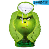 Grinch Hoodie Grinch Hooded Hoodie Fleece-Lined