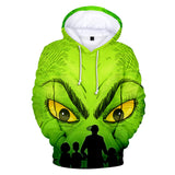 Grinch Hoodie Grinch Hooded Hoodie Fleece-Lined