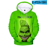 Grinch Hoodie Grinch Hooded Hoodie Fleece-Lined