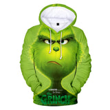 Grinch Hoodie Grinch Hooded Hoodie Fleece-Lined