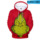 Grinch Hoodie Grinch Hooded Hoodie Fleece-Lined