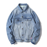 Men's OW Fashion Brand Arrow Distressed Denim Coat jacket