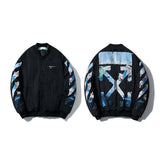 OW Classic Monet Oil Painting Graffiti Arrow Thickened Padded Coat Cotton Coat jacket