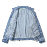 Men's OW Fashion Brand Arrow Distressed Denim Coat jacket