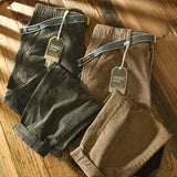 Mens Corduroy Pants Fall Winter Men Cotton Corduroy Color Matching Casual Japanese Overalls
