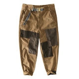 Mens Corduroy Pants Fall Winter Men Cotton Corduroy Color Matching Casual Japanese Overalls