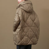 Women Winter Coats Puffer Jacket Down Coat Winter Women's Mid-Length Warm Hooded Down Jacket