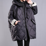 Women Winter Coats Puffer Jacket Down Coat Winter Women's Mid-Length Warm Hooded Down Jacket