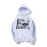 Fleece-Lined White HAILANG Oil Painting Men's and Women's Street Hooded Sweater Pullover Pure Cotton Coat hoodie