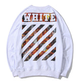 off Men's Slanted Stripe Cotton round Neck Sweater sweatshirt