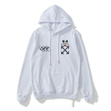 off Ow White Hooded Sweater Men and Women Couple Terry Thin Bottoming Shirt Coat Owt