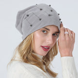 Women Winter Hats Autumn and Winter Women's Hot Drilling Sleeve Cap Fashion Warm
