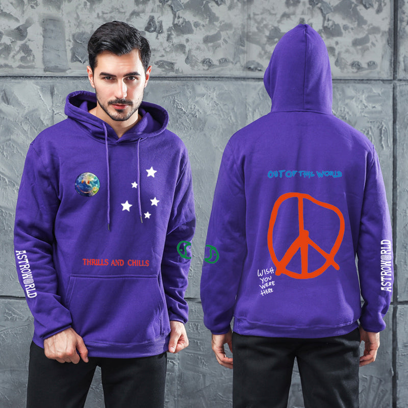 Men Graphic Hoodie Astroworld Street Men's Sweater Couple Casual Sports Top
