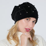 Women Winter Hats Autumn and Winter Women's Hot Drilling Sleeve Cap Fashion Warm