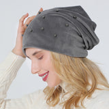 Women Winter Hats Autumn and Winter Women's Hot Drilling Sleeve Cap Fashion Warm