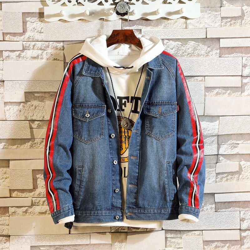 Men Denim Jacket Spring and Autumn Casual Jacket Men's Denim Coat