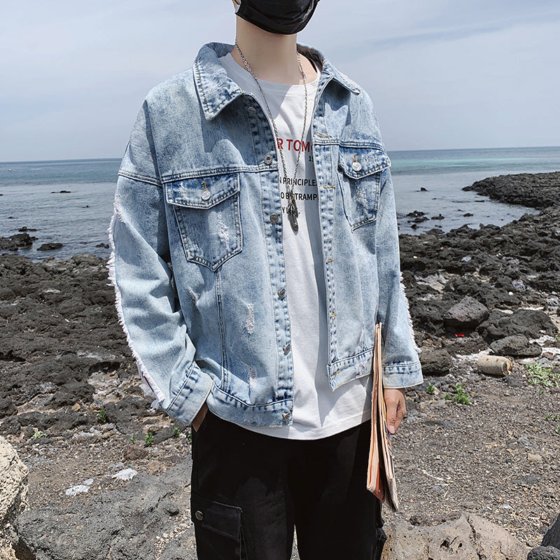 Men Denim Jacket Men's Casual Denim Jacket Fall/Winter Jacket