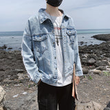 Men Denim Jacket Men's Casual Denim Jacket Fall/Winter Jacket