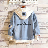 Comic Denim Jacket Men's and Women's Autumn and Winter Large Size Denim Jacket Fashion