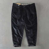 Mens Corduroy Pants Fall Winter Men Cotton Corduroy Solid Color Overalls Loose Youth Cotton Pants