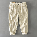 Mens Corduroy Pants Fall Winter Men Cotton Corduroy Solid Color Overalls Loose Youth Cotton Pants