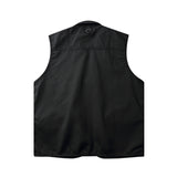 Men Sweater Vest Solid Color Multi-Pocket Workwear Vest Men's Jacket Loose Sleeveless Jacket