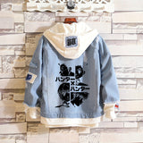 Comic Denim Jacket Anime Hole Spring and Autumn Denim Jacket