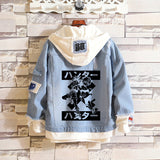 Comic Denim Jacket Anime Hole Spring and Autumn Denim Jacket