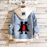 Comic Denim Jacket Anime Hole Spring and Autumn Denim Jacket