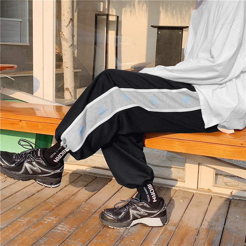 Men Pants Autumn Men's Drawstring Casual Pants Loose Track Pants