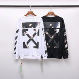OW Printing Pullover Long Sleeve Sweater Men and Women sweatshirt