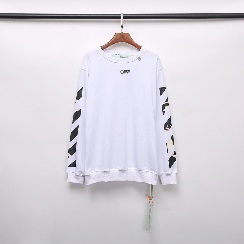 OW Printing Pullover Long Sleeve Sweater Men and Women sweatshirt